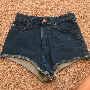 BDG dark wash jean shorts